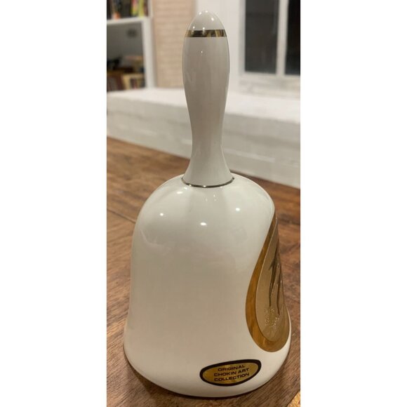 Vintage Chokin Art Bell With 24kt Gold Rim & Dolphin Design - Picture 4 of 5